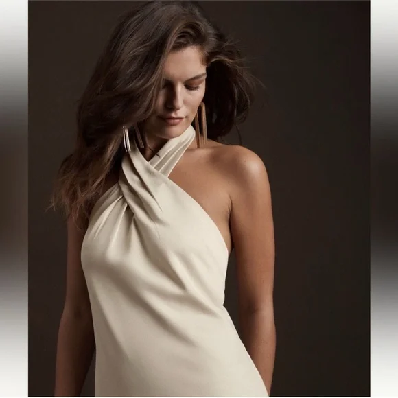 BHLDN Champagne Halter Neck Dress - Picture 2 of 5